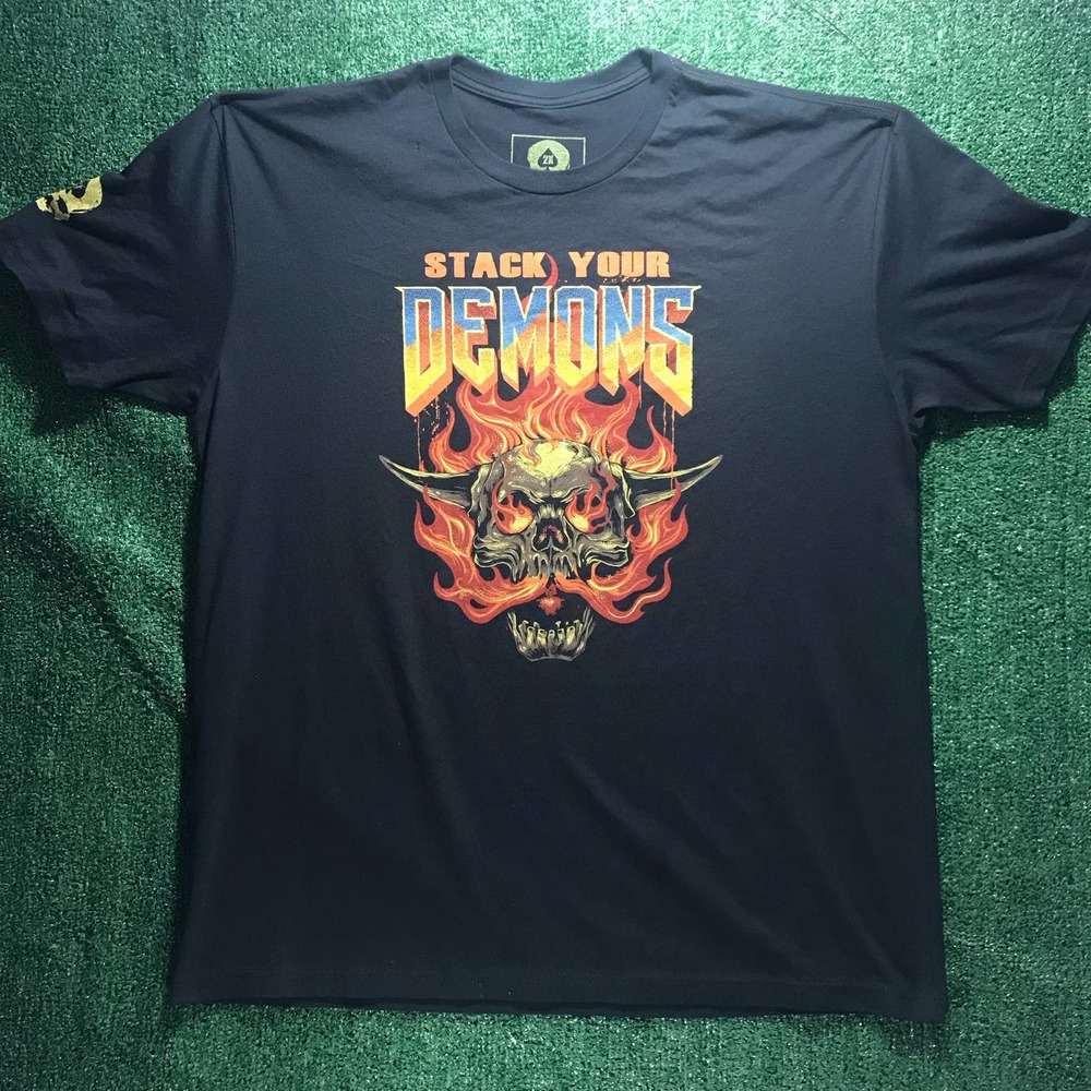 Zero Foxtrot T Shirt Mens 2XL Black Short Sleeve Stack Your Demons Graphic